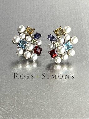 Ross Simons Multi Gemstone Omega Back Earrings